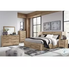 Hyanna Tan Queen Single Side Storage Platform Bed