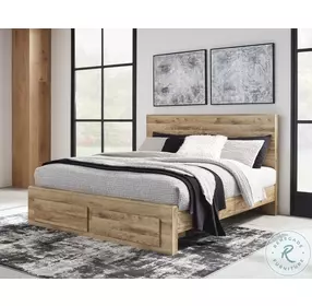 Hyanna Tan King Storage Platform Bed