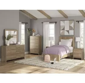 Dovander Warm Natural Brown Rectangular Dresser Mirror