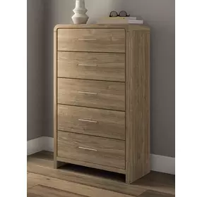 Dovander Warm Brown 5 Drawer Chest