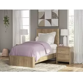 Dovander Warm Natural Brown Twin Panel Bed