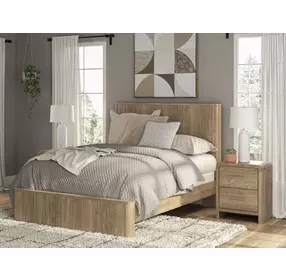 Dovander Warm Natural Brown Queen Panel Bed