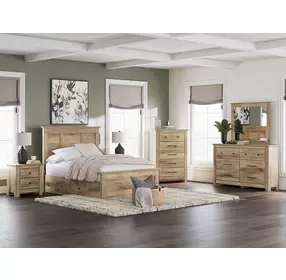 Allihauser Tan Dresser and Mirror