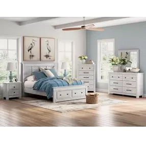 Fenderport Whitewash 6 Drawer Dresser