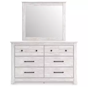 Fenderport Whitewash Dresser and Mirror