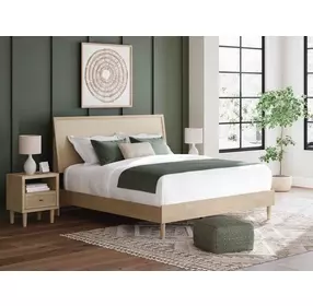 Cielden Brown and Beige King Panel Headboard