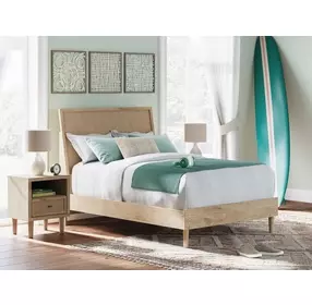 Cielden Brown and Beige Full Panel Headboard