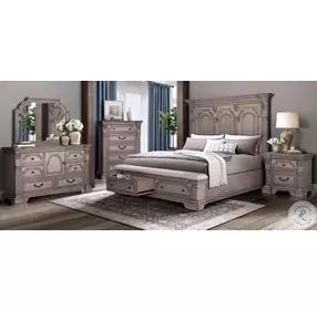 B01218 Light Taupe Queen Storage Panel Bed