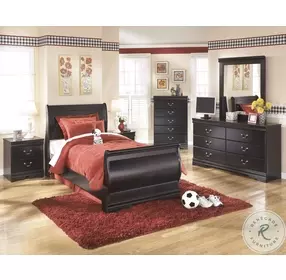Huey Vineyard Black Twin Sleigh Bed
