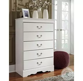 Anarasia White 5 Drawer Chest