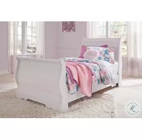 Anarasia White Twin Sleigh Bed