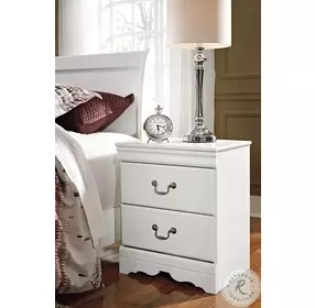 Anarasia White 2 Drawer Nightstand