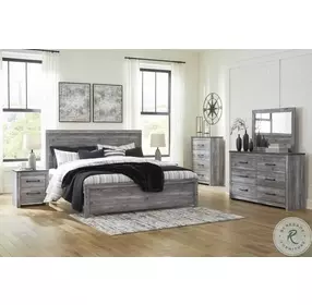 Bronyan Dark Gray King Panel Bed