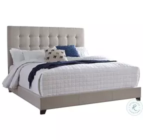 Dolante Contemporary Beige Upholstered Panel Bedroom Set