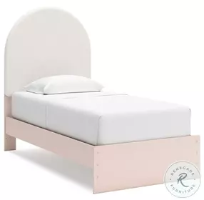 Wistenpine White And Blush Youth Upholstered Panel Bedroom Set