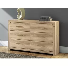 Hollymount Tan 6 Drawer Dresser