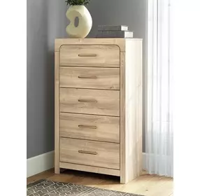 Hollymount Tan 5 Drawer Chest