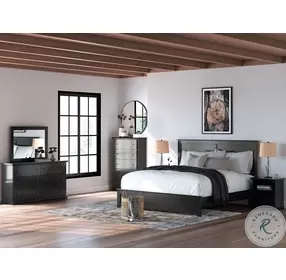Maribel Black King Panel Bed with Low Footboard