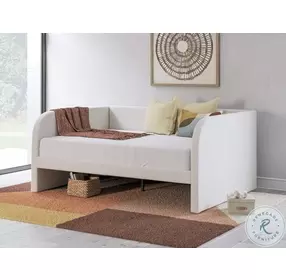 Shapella Tan And White Full Upholstered Daybed