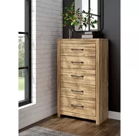 Branstony Golden Rustic 5 Drawer Chest