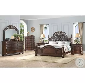 Maximus Madeira Queen Upholstered Poster Bed