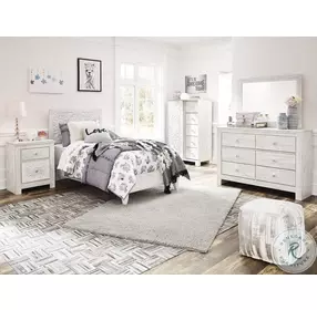 Paxberry Whitewash Twin Panel Bed