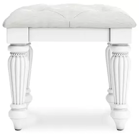 Maylilly White Upholstered Vanity Stool