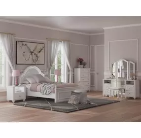 Maylilly White 4 Drawer Vanity with Mirror and LED