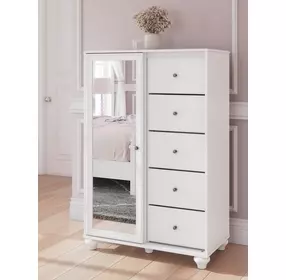 Maylilly White 5 Drawer Door Chest