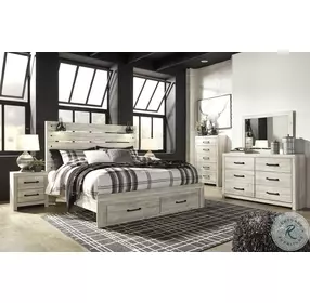 Cambeck Whitewash King Panel Storage Bed