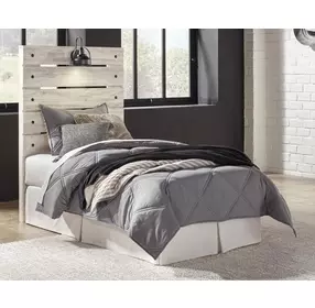 Cambeck Whitewash Twin Panel Headboard with LED and USB Charging