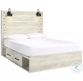 Cambeck Whitewash Platform Bedroom Set with One Side Storage