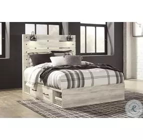 Cambeck Whitewash Queen Panel Bed with Double Under Bed Storage