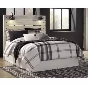 Cambeck Whitewash Queen Panel Headboard with LED and USB Charging