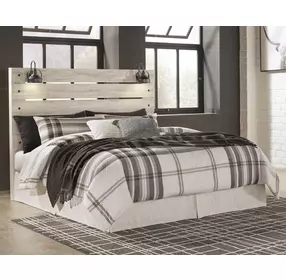 Cambeck Whitewash King Panel Headboard with LED and USB Charging