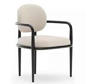Madera Beige Performance Fabric Upholstered Dining Arm Chair