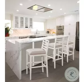 Siri Beige And White 30" Bar Stool