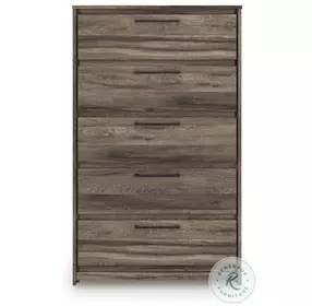 Jusika Brown 5 Drawer Chest