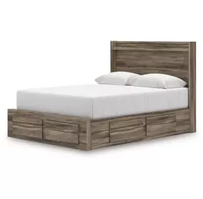 Baystorm Brown Storage Panel Bedroom Set with LED and 6 Drawers