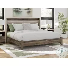 Jusika Brown King Panel Bed