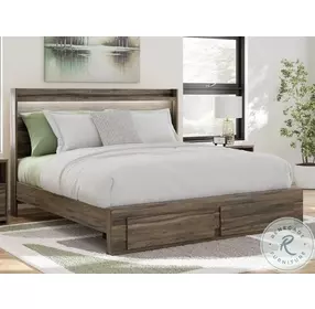 Jusika Brown King Panel Storage Bed