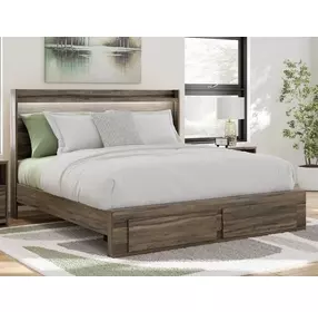Baystorm Weathered Brown King Panel Headboard