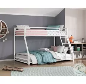 Jovie White Twin Over Full Metal Bunk Bed