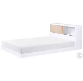 Asker White And Natural Full Bookcase Bed