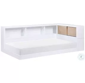 Asker White And Natural Youth Bookcase Corner Bedroom Set
