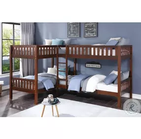 Rowe Dark Cherry Corner Bunk Bed