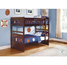 Rowe Dark Cherry Twin Over Twin Bunk Bed