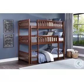 Rowe Dark Cherry Triple Bunk Bed