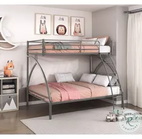 Bailey Gray Twin Over Full Metal Bunk Bed