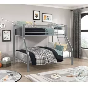 Beckett Gray Twin Over Full Slat Bunk Bed